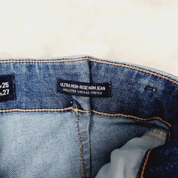 HOLLISTER Paper-Bag Waist Vintage Stretch Ultra High Rise Mom Jeans P5312 - Picture 8 of 11